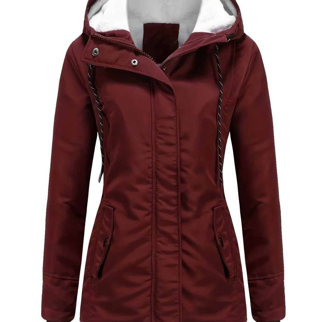 Levoire | Parka Longue Durable Avec Capuche Bordeaux rouge