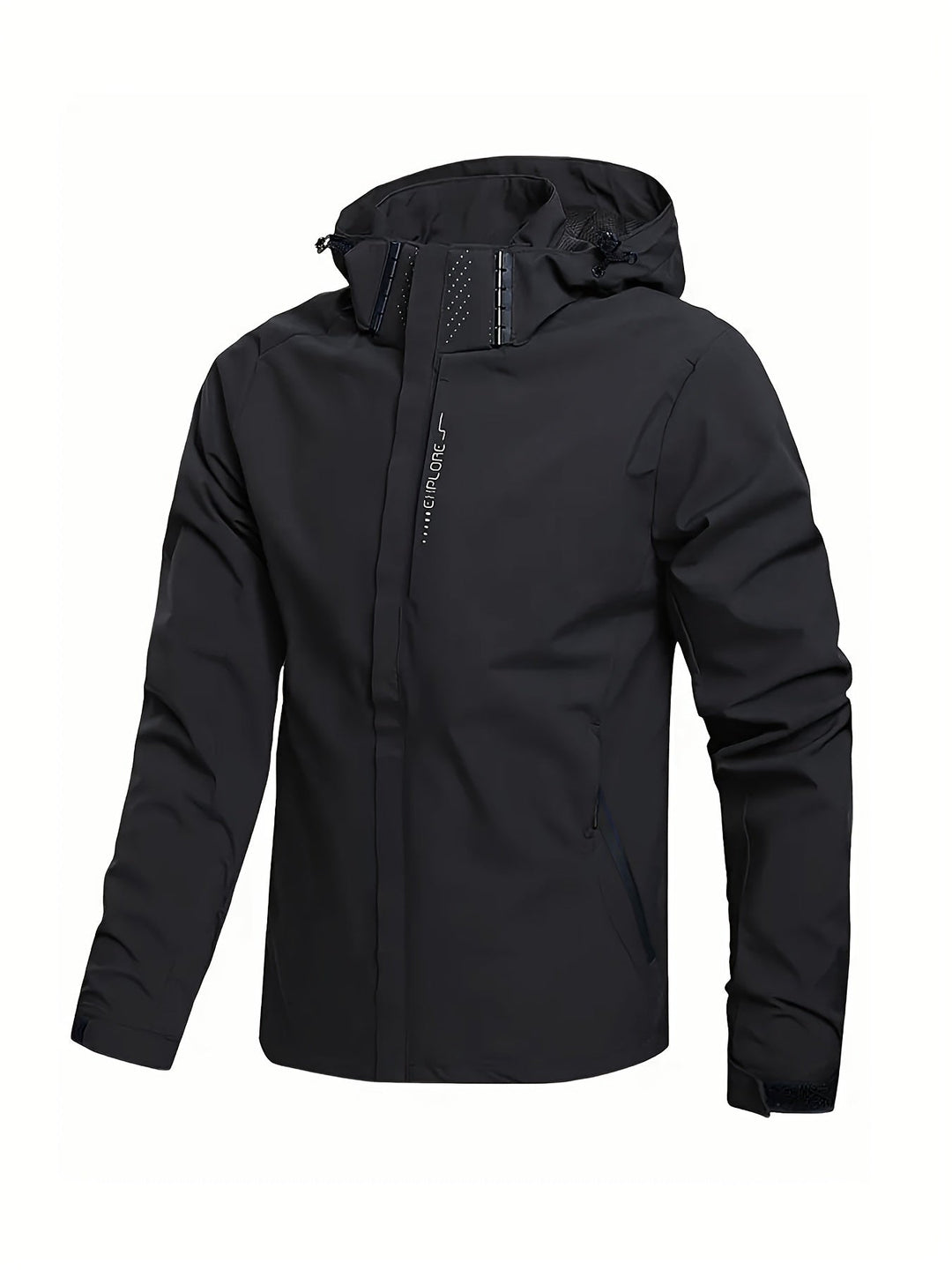 Levoire | Veste Coupe-Vent Décontractée Imperméable Avec Capuche Noir
