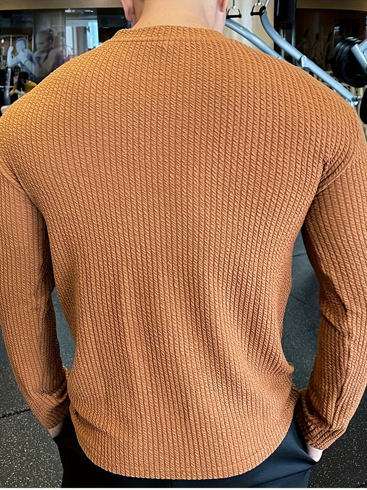 Levoire | T-Shirt À Manches Longues Respirant Avec Structure En Côtes Et Coupe Slim