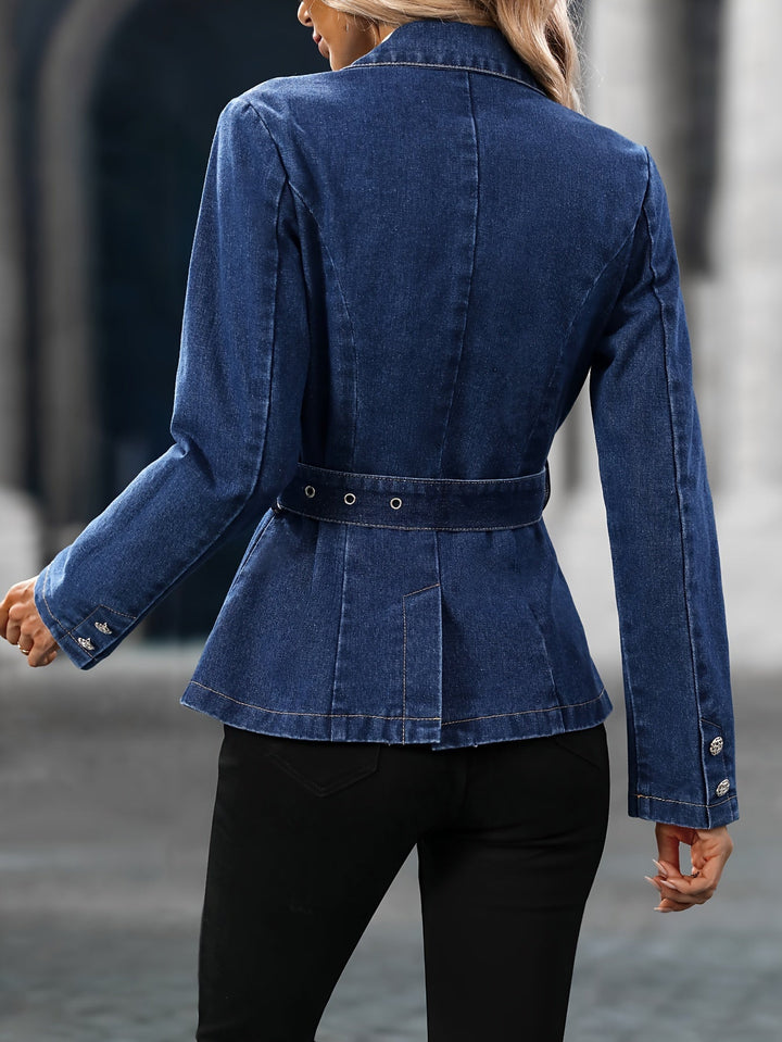 Levoire | Veste En Jean Adjustable Dans Un Bleu Fortement Usé