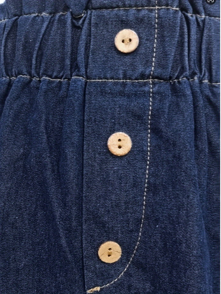 Levoire | Jupe Midi En Denim À Taille Haute Avec Fermeture À Boutons