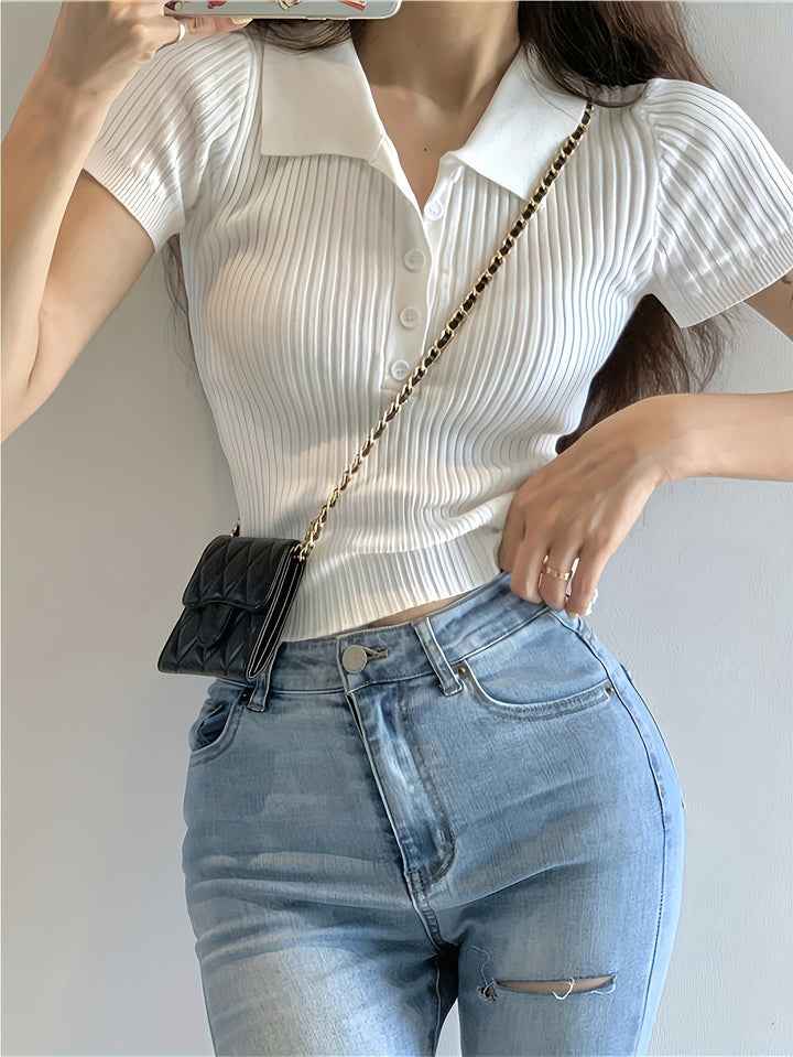 Levoire | Polo En Tricot À Détails En Matière Synthétique Pour Femmes Mia