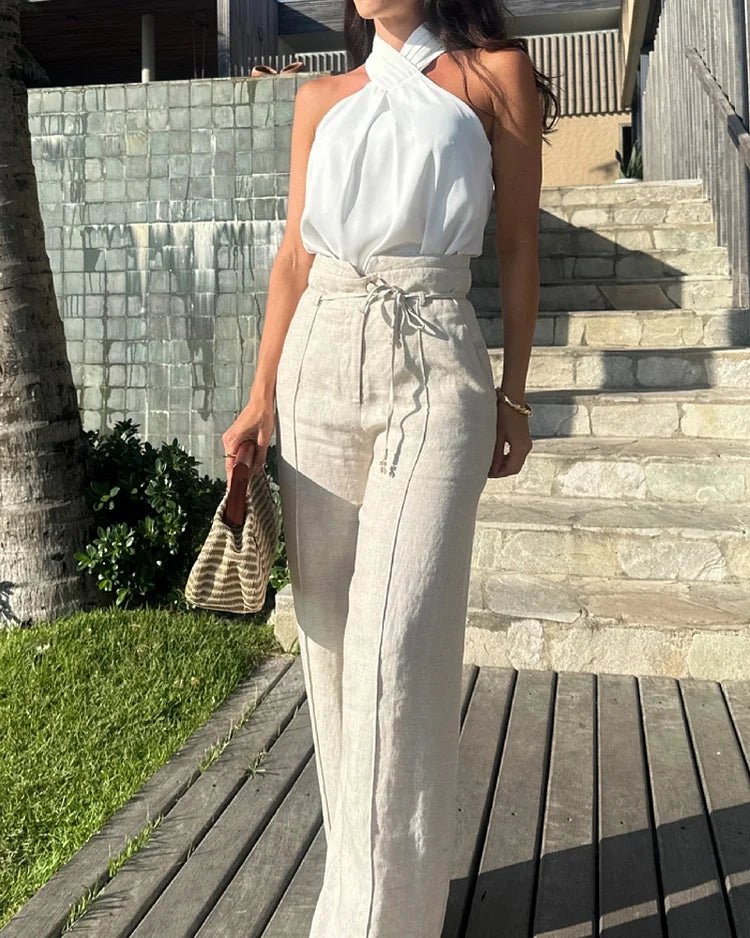 Levoire | Top Noué Avec Un Pantalon Large