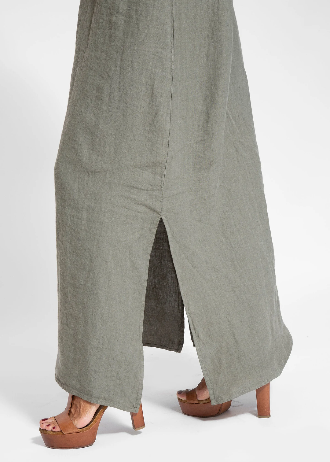 Levoire | Élégante Robe Longue Sans Manches en Coton et lin de Couleur Unie