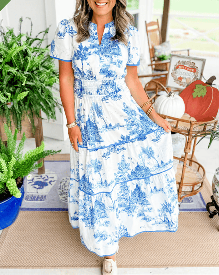 Levoire | Femmes Classique Charme Maxi Robe Bleu