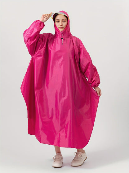 Levoire | Poncho De Pluie Unisexe Imperméable Avec Foulard Rose foncé Une taille
