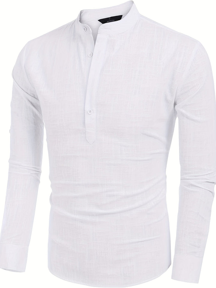 Levoire | Retro Pellavasekoite Henley-Shirt À Manches Longues