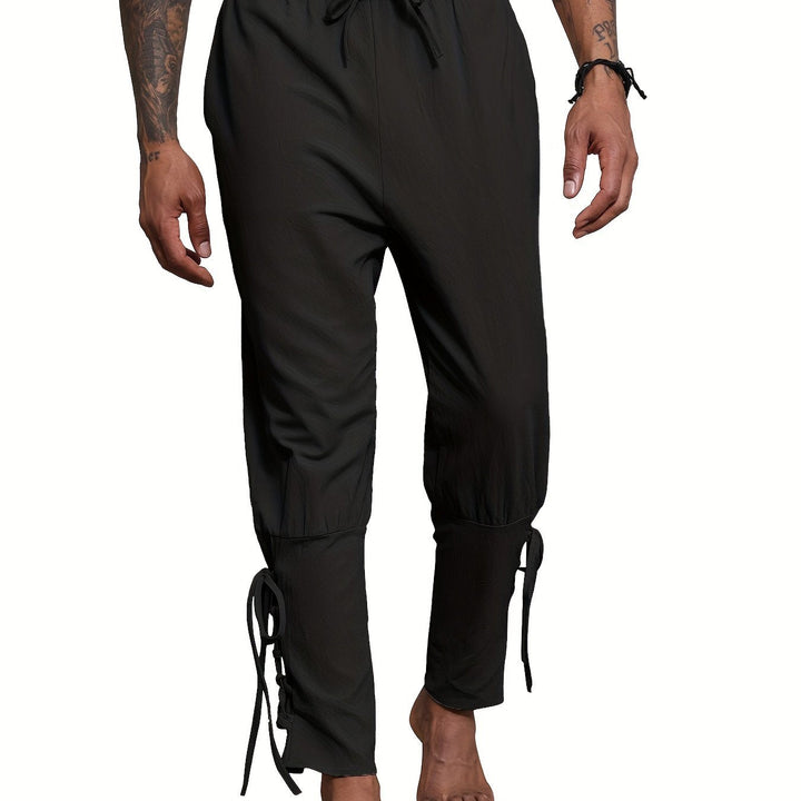 Levoire | Homme Coton Lin Mélange Bande De Publication Et Pantalon Harem