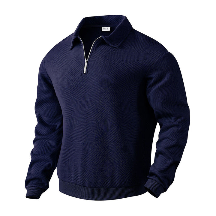 Levoire | Pullover Vintage À Motif Avec Fermeture Éclair Bleu