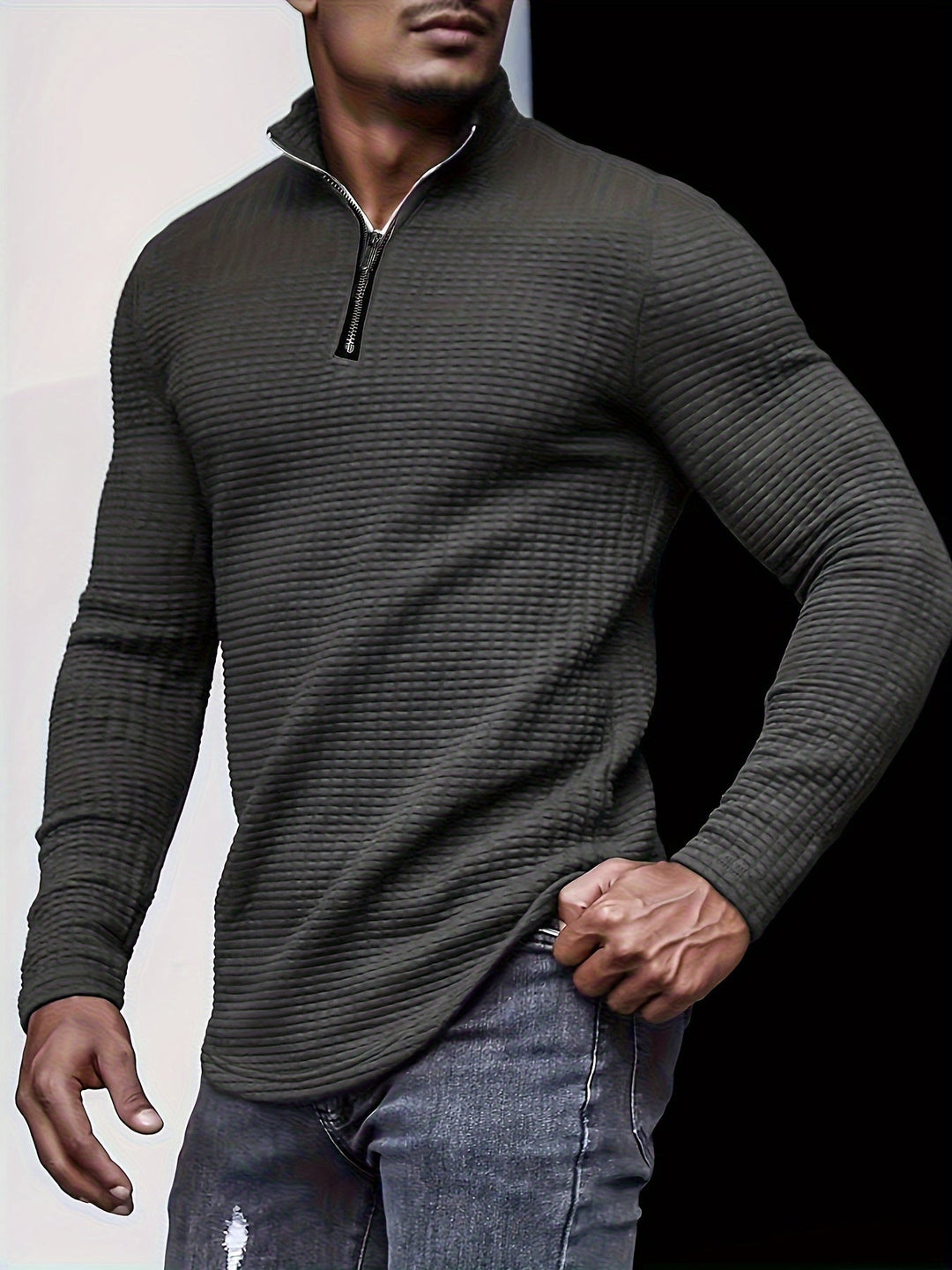 Levoire | Pull En Tricot Uni Willa Avec Col Pour Hommes