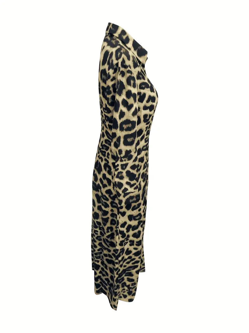 Levoire | Robe Maxi À Motif Léopard Et Boutons