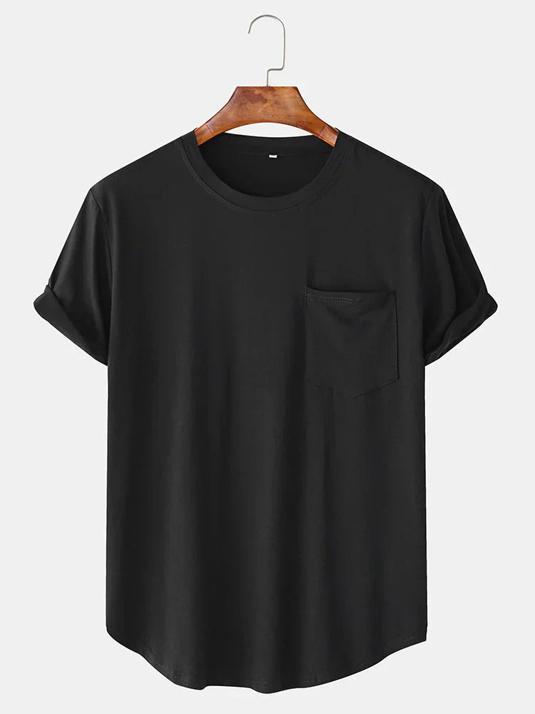 Levoire | T-Shirts Basiques Unis Avec Poche Noir