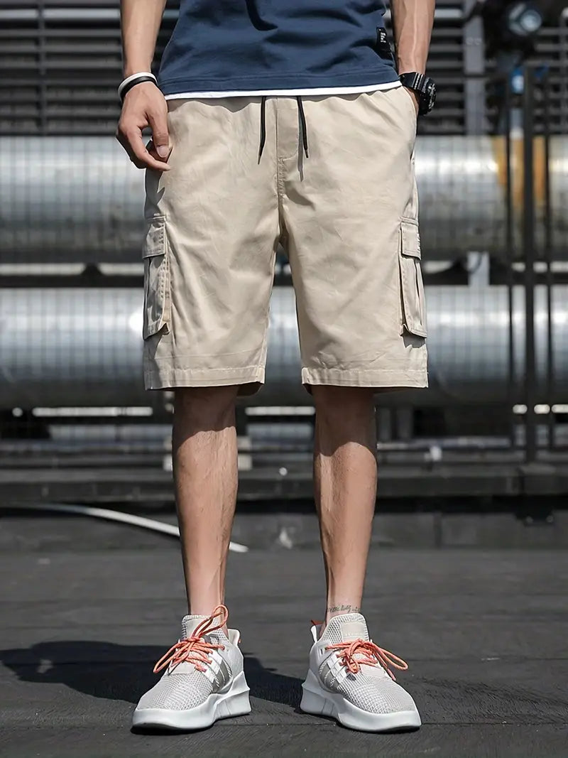 Levoire | Shorts Cargo à Poches avec Cordon Khaki