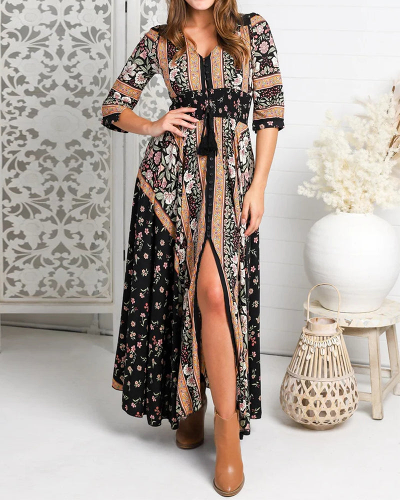 Levoire | Robe Au Style Rétro Élégant Et Fleuri