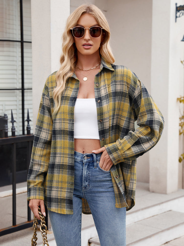 Levoire | Chemise À Carreaux À Manches Longues Et Poches Jaune