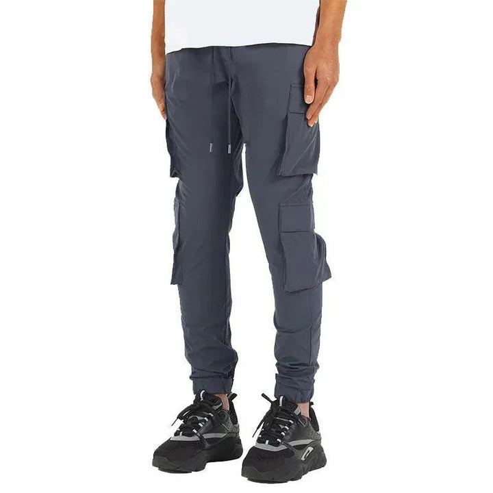 Levoire | Hommes Pantalons Stretch avec cordons aux chevilles Gris foncé