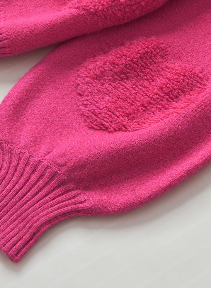 Levoire | Rosa Pull En Tricot Avec Détails Cœur En Perles Pour Femmes