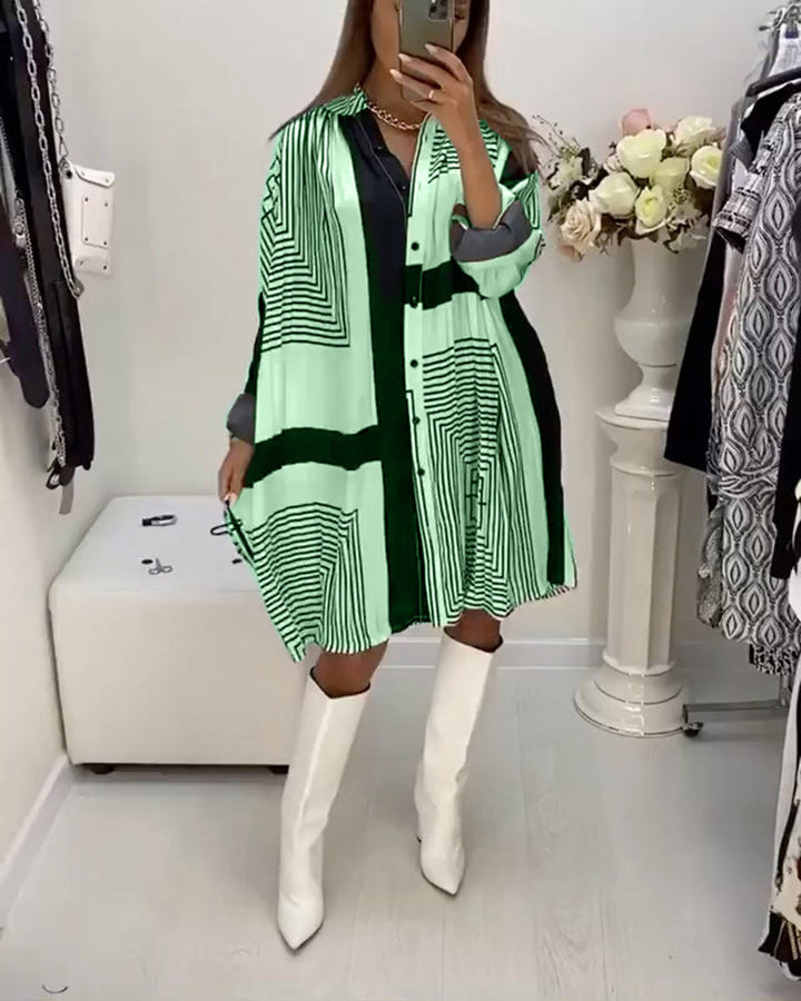 Levoire | Robe Avec Des Boutons Et Impression Vert