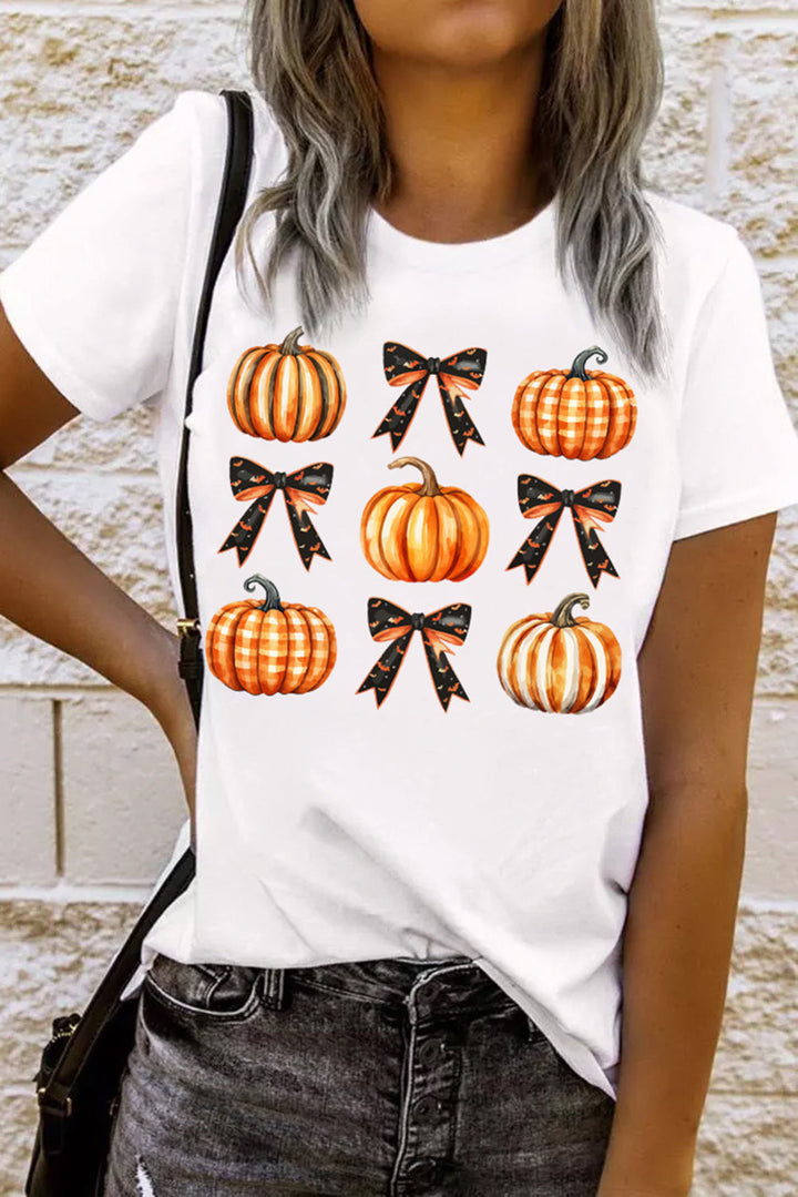 Levoire | Citrouille Col Rond T-shirt à Manches Courtes Blanc