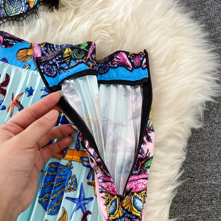 Levoire | Ensemble à deux pièces avec une ceinture en dentelle élégante et tendance pour femmes