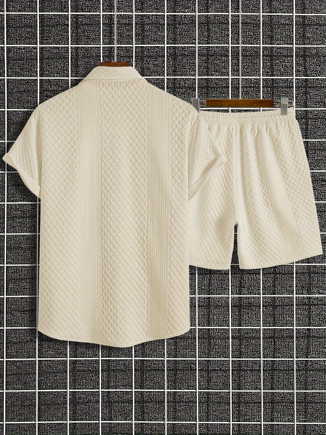 Levoire | Ensemble Uni En Maille À Carreaux En Coton De Cent