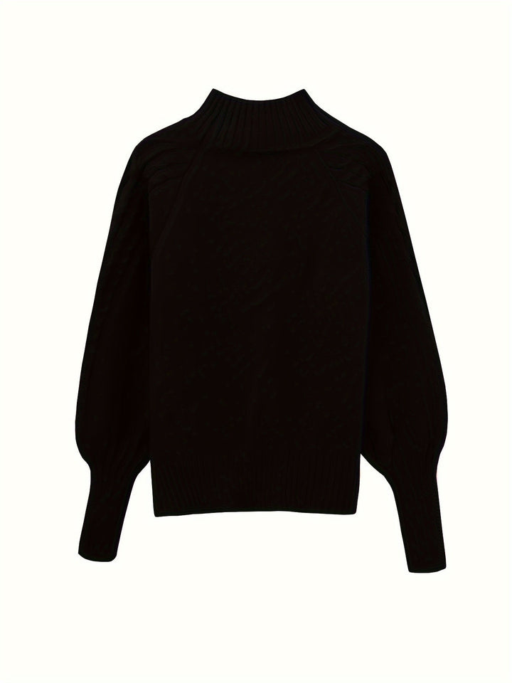 Levoire | Pull Encolure Haute Tricoté Avec Des Épaules Tombantes