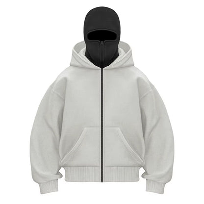 Levoire | Hoodie Avec Fermeture Éclair Blanc Noir