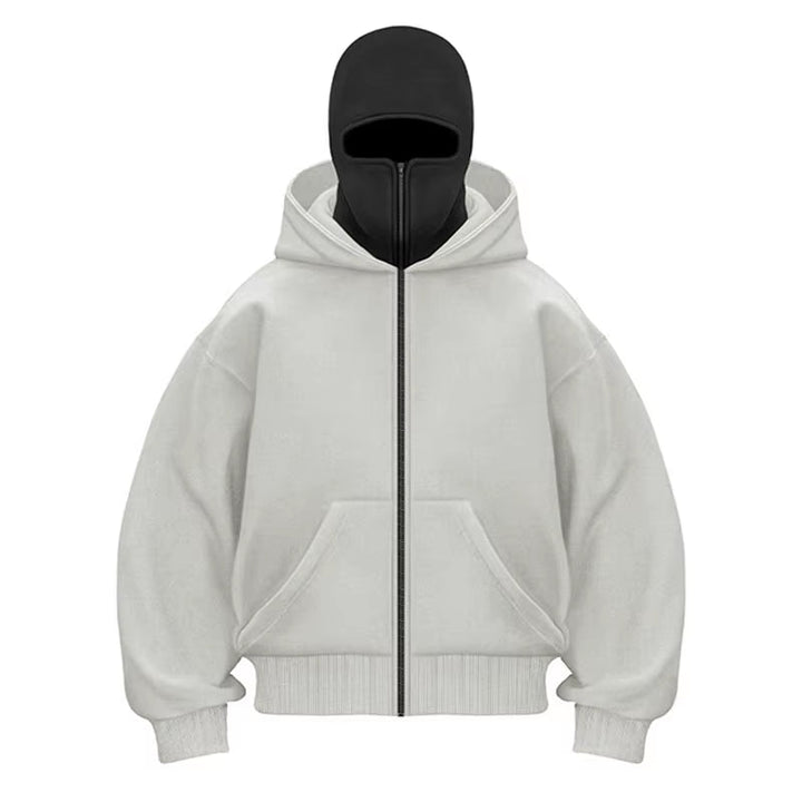 Levoire | Balaclava Sweat À Capuche Avec Zip Blanc Noir