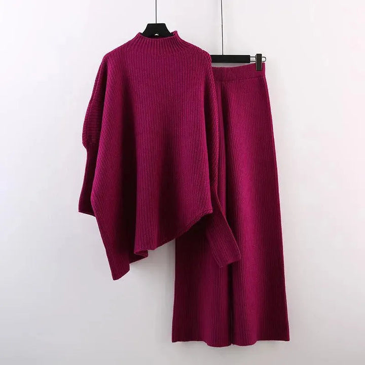 Levoire | Robe femme avec des pantalons larges coupés, taille haute tricot