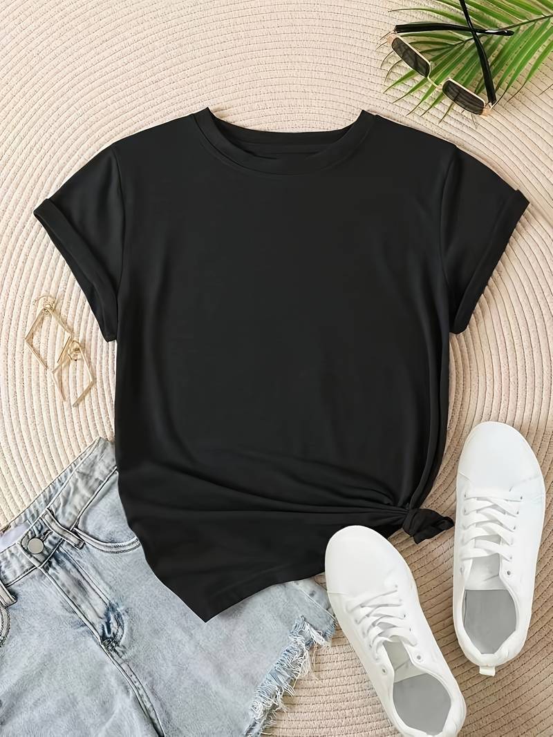 Levoire | T-Shirt Simple Et Épuré Avec Encolure Ronde Noir