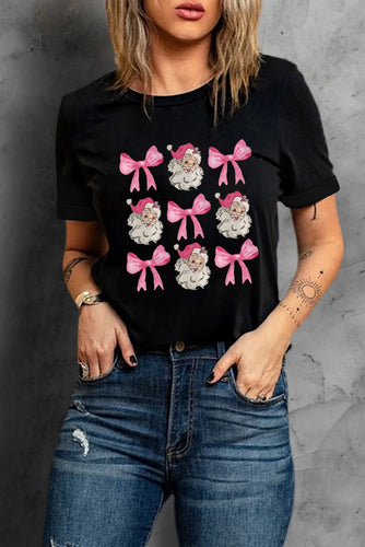 Levoire | Santa & Bow Graphique Col Rond Manches Courtes T-shirt
