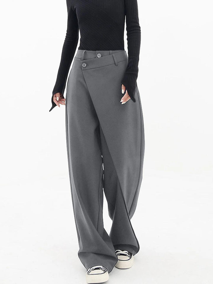 Levoire | Pantalon Femme Taille Asymétrique Gris