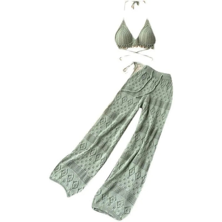 Levoire | Pantalons larges, droits à taille haute avec jambes larges et top