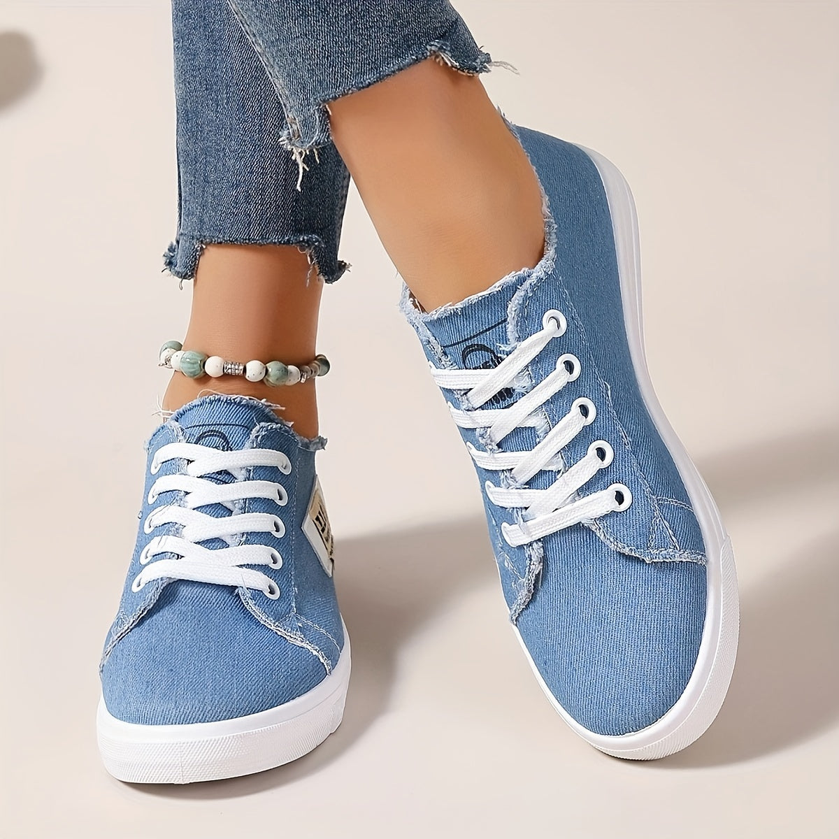 Levoire | Loisirs Tissu Chaussures Femme, Basse Chaussures De Skate À Lacets 1 Bleu