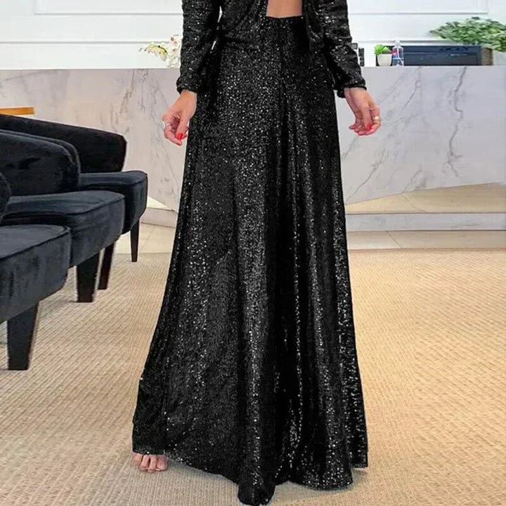 Levoire | Pantalons À Paillettes Brillants Luxueux Et Élégants Pour Chaque Occasion noir