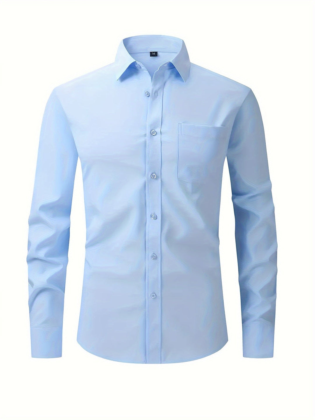 Levoire | Chemise Pour Homme Unie Avec Col Retourné Bleu clair