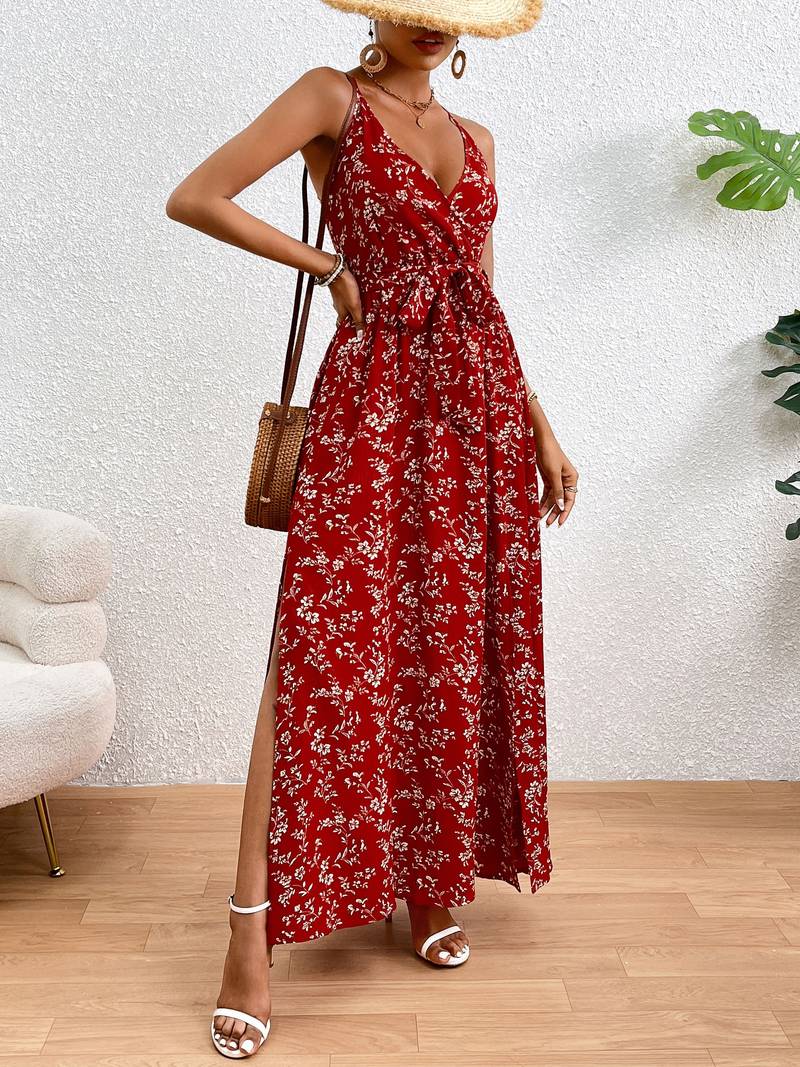 Levoire | Robe Cami Florale À Côtés Fendus