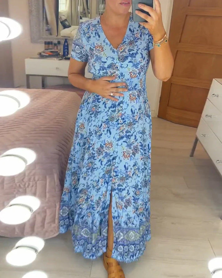 Levoire | Robe à fleurs et décolleté en V