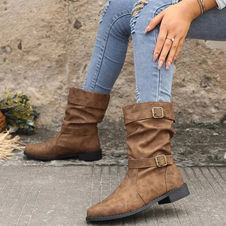 Levoire | Bottes De Cheville Western À Boucle Vintage Pour Femmes Marron clair