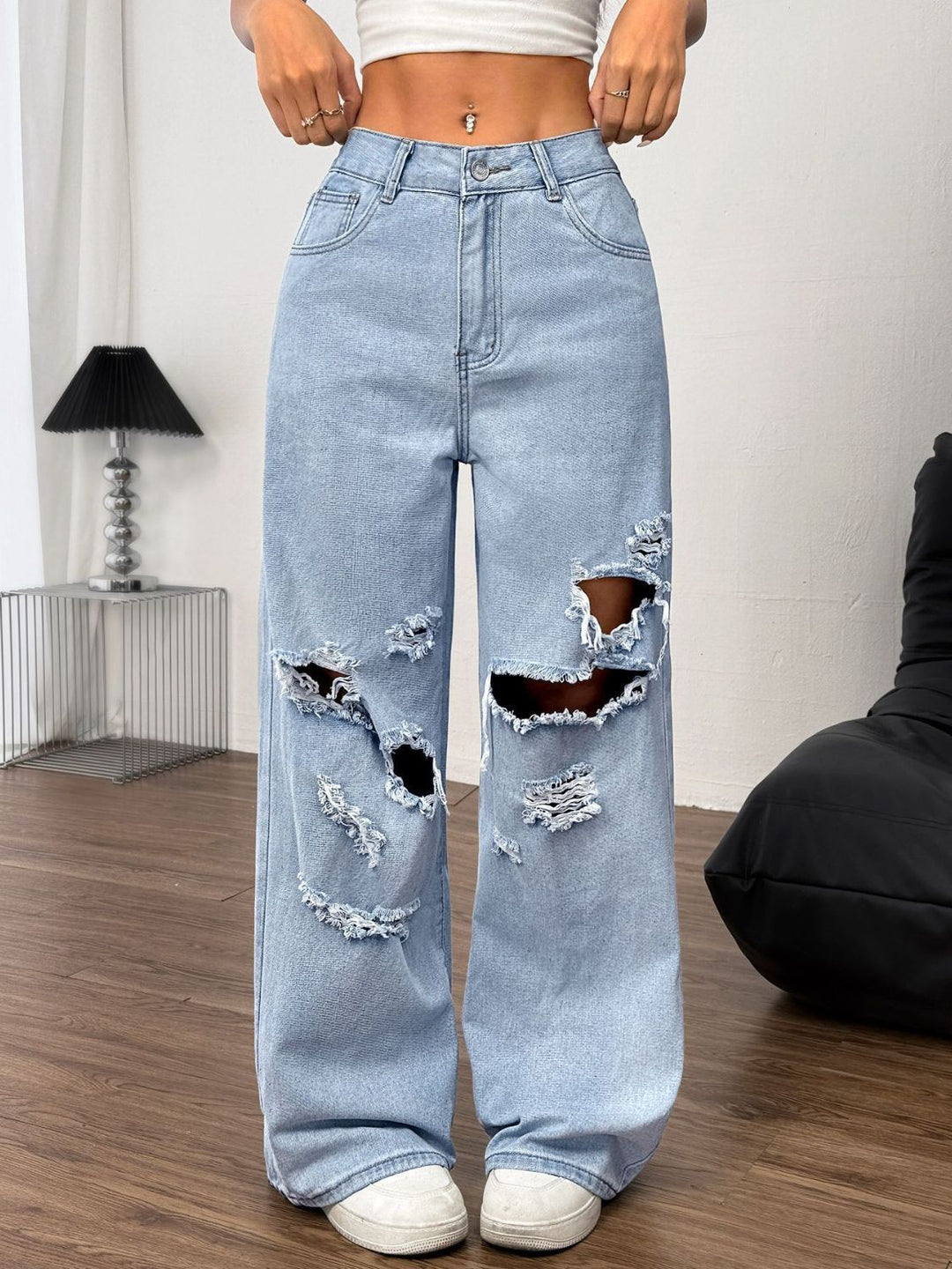Levoire | Jeans À Largeur Déchirée Avec Poches