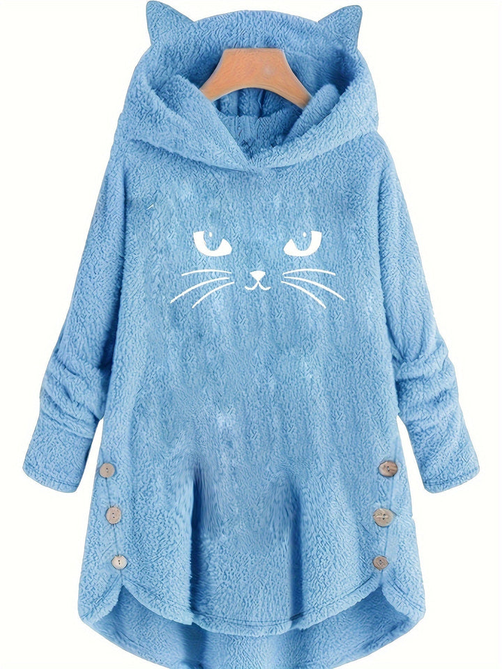 Levoire | Sweat-Shirt Doux Avec Motif De Chat Le bleu du globe céleste
