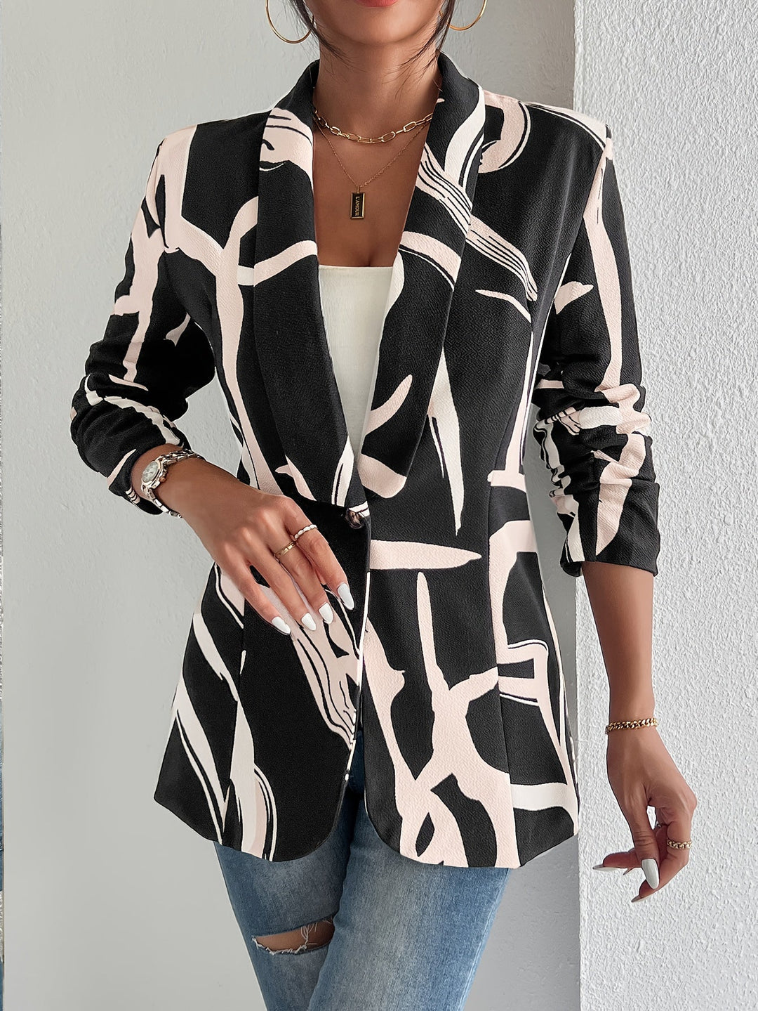 Levoire | Blazer Avec Un Motif Abstrait Et Des Revers