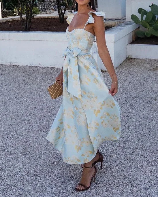 Levoire | Robe D'Été Décolletée En V Élégante Légère Détente Robe