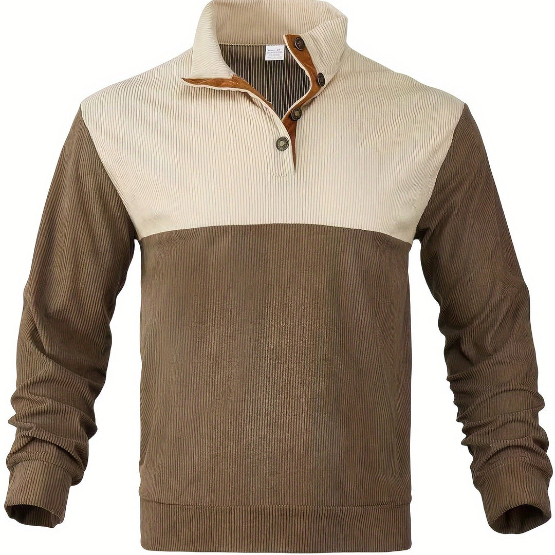 Levoire | Pull Chaud Pour Hommes Aux Couleurs Rétro Marron foncé