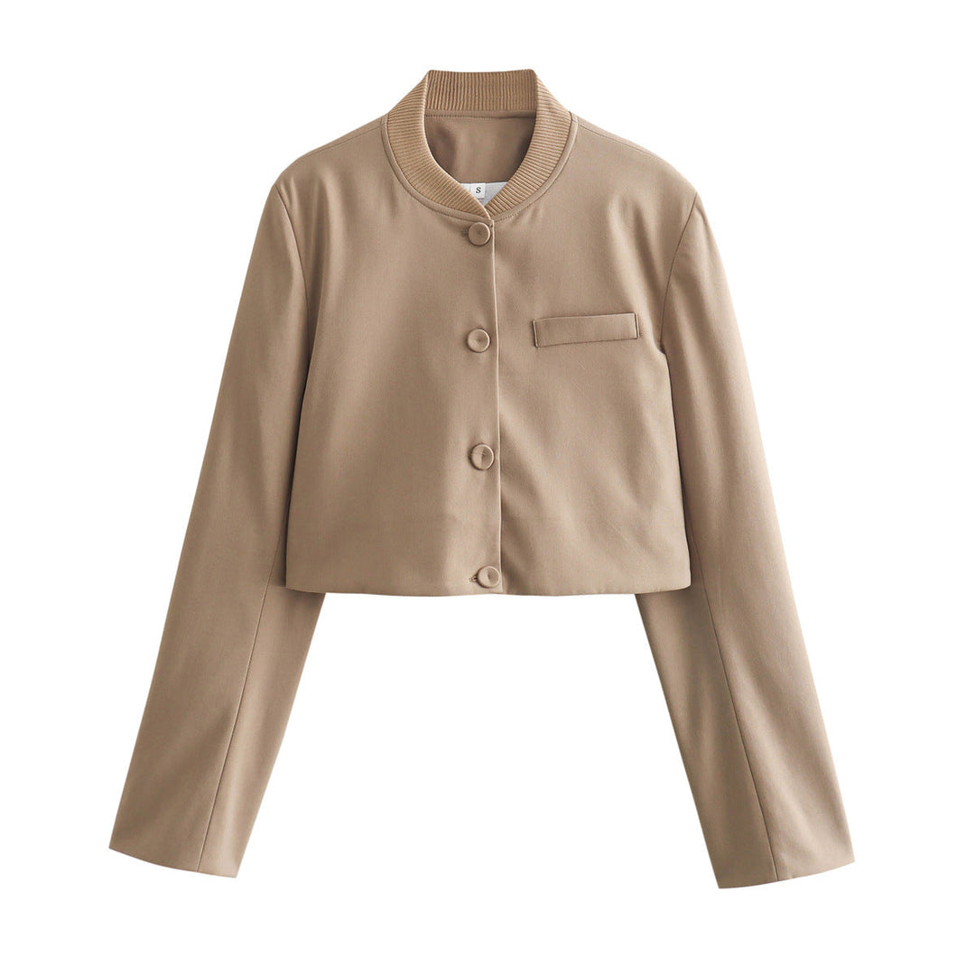 Levoire | Veste Courte Et Pantalon Taille Haute Khaki Veste