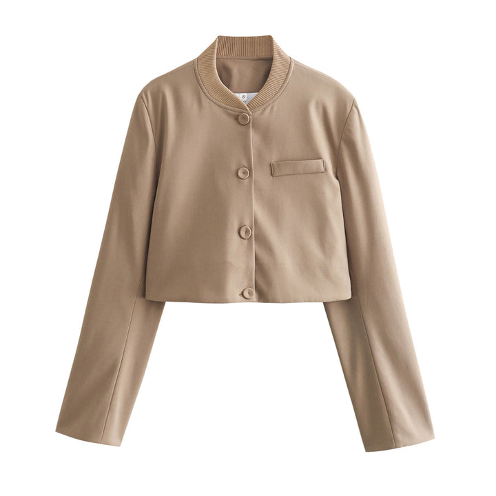 Levoire | Veste Courte Et Pantalon Taille Haute Khaki Veste