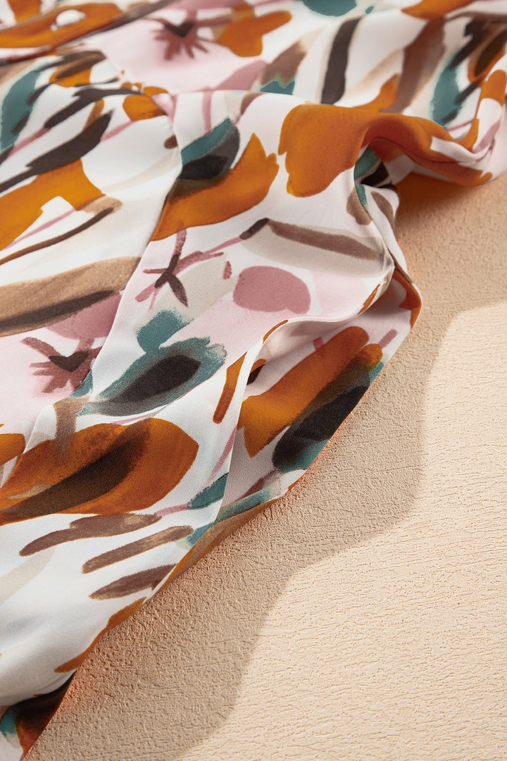 Levoire | Robe Mini À Manches Courtes Imprimée À Encolure En V