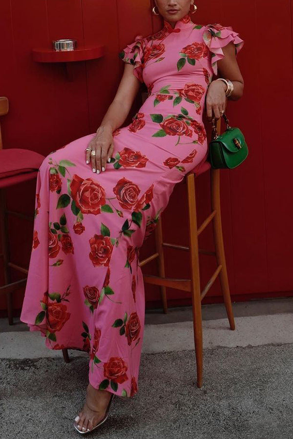 Levoire | Robe Maxi Fleurie Sans Manches Élégante