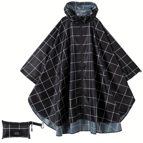 Levoire | Poncho De Pluie Sportif Pour Femme Avec Capuche Et Motif Géométrique