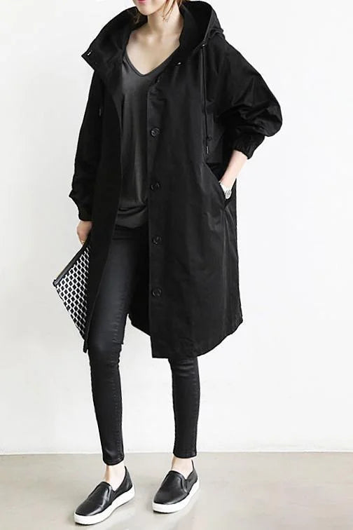 Levoire | Trenchcoat Avec Capuche Noir